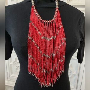 Boho, Egyptian style beaded necklace